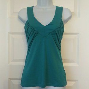 SHAMELESS teal green ruched top tank Size S